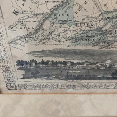Antique Johnson’s Maryland Virginia Delaware West Virginia Framed