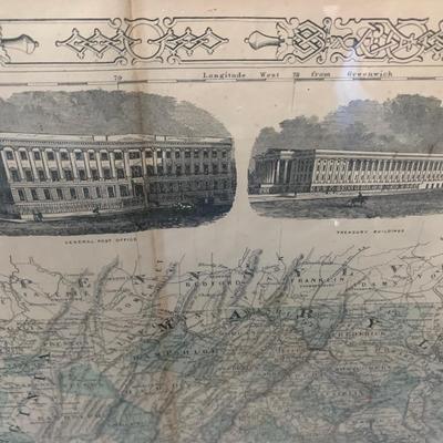 Antique Johnson’s Maryland Virginia Delaware West Virginia Framed