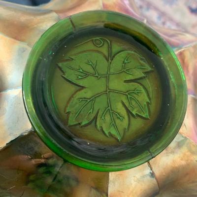 Early Ice Green Base Carnival Glass 6” Bowl