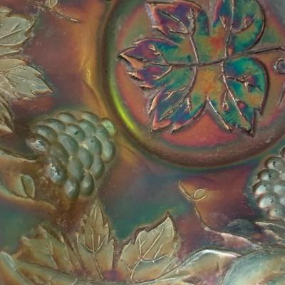 Early Ice Green Base Carnival Glass 6” Bowl