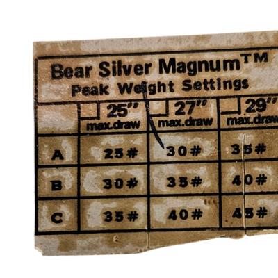 Ted Nugent's Bear Silver Mag Bow, Model 8300, 42.5 Length