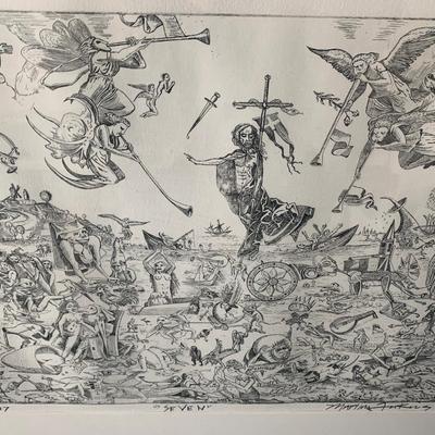 “Seven” Signed Numbered 10/17 Framed/Matted