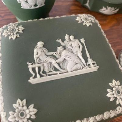Wedgwood Jasperware Vintage Green Jasperware Lot