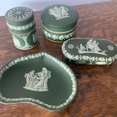 Antique Green Wedgwood Jasperware Lot