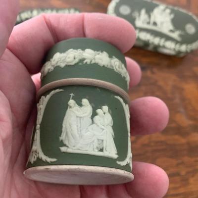 Antique Green Wedgwood Jasperware Lot