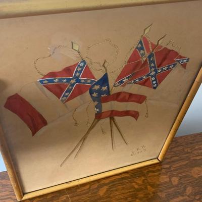 c.1907 Framed - Civil War Flags