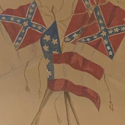 c.1907 Framed - Civil War Flags