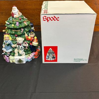 Spode Christmas Tree Cookie Jar with Original Box