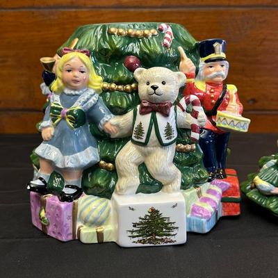 Spode Christmas Tree Cookie Jar with Original Box