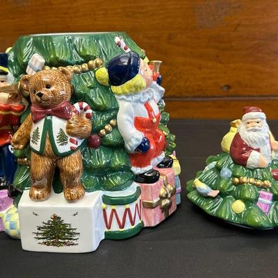 Spode Christmas Tree Cookie Jar with Original Box