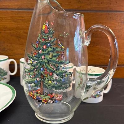 Spode Christmas Plates, Coffee Mugs and Pitcher