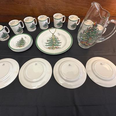 Spode Christmas Plates, Coffee Mugs and Pitcher