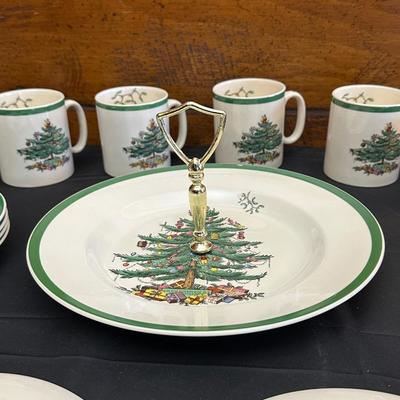 Spode Christmas Plates, Coffee Mugs and Pitcher