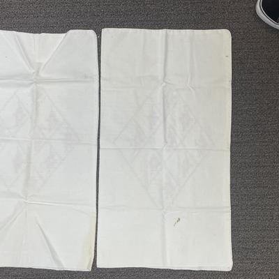 2 pc Lot of Embroidered Vintage Pillowcases 12" x 27" each