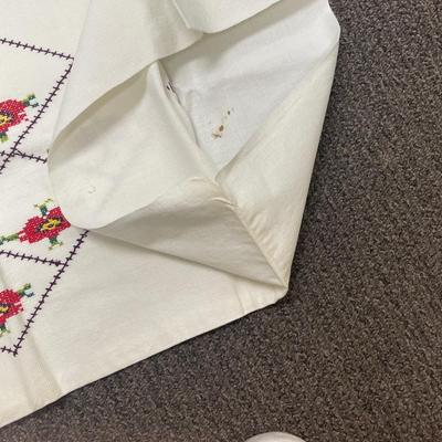 2 pc Lot of Embroidered Vintage Pillowcases 12" x 27" each
