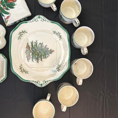 Spode Serving Plate, Trinket dishes, Coffee Mugs & Baby’s First Christmas Tea Cups