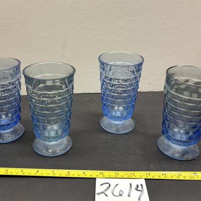 Vintage Indiana Light Blue Footed Glasses