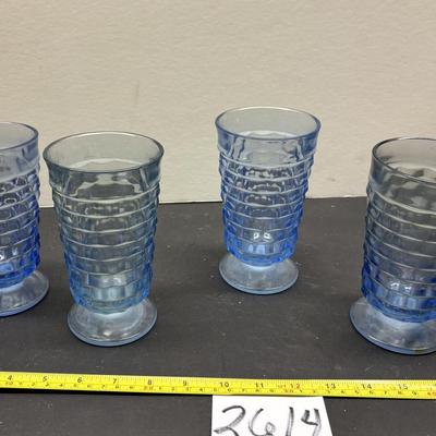 Vintage Indiana Light Blue Footed Glasses