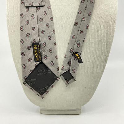 545 LANVIN Paisley Printed Grey Tie