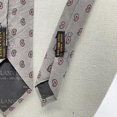 545 LANVIN Paisley Printed Grey Tie