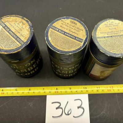 Vintage Edison Blue Amberol Cylinder Records