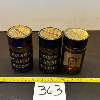 Vintage Edison Blue Amberol Cylinder Records