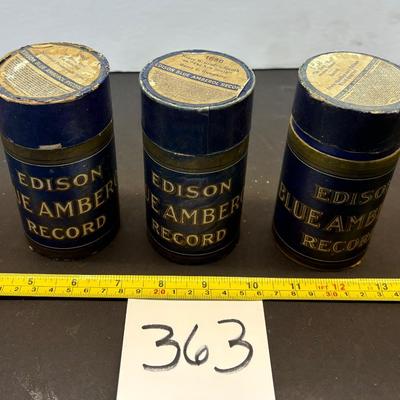 Vintage Edison Blue Amberol Cylinder Records