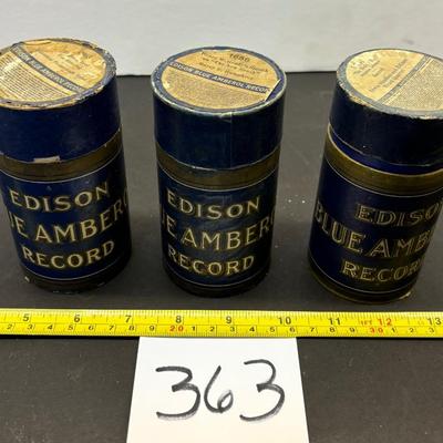 Vintage Edison Blue Amberol Cylinder Records