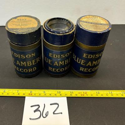 Vintage Edison Blue Amberol Cylinder Records