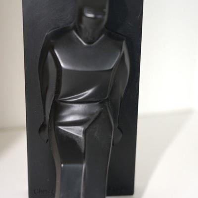 10" lIGHT BROWN FLUTED CERAMIC VASE/ CHRIS COLLICOTT DESIGNED BOOKEND