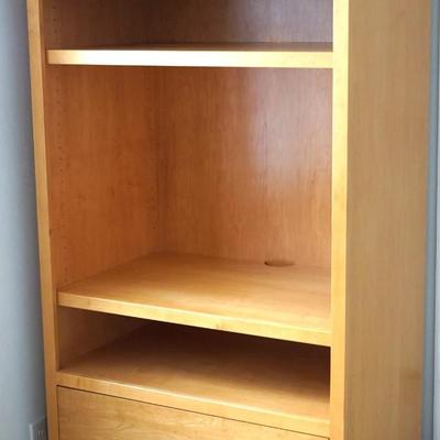 MODERN STYLE CABINET WITH SHELVES / REAR AUDIO ACCESS/ TWO DRAWERS
