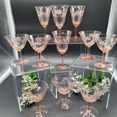 Pink Fostoria Stemware