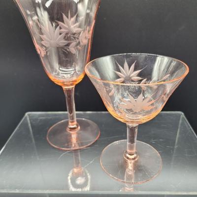 Pink Fostoria Stemware