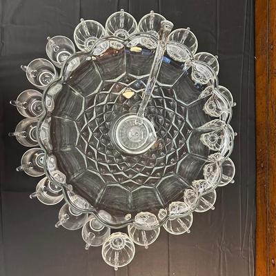 Beautiful, Vintage Punch Bowl and Cups