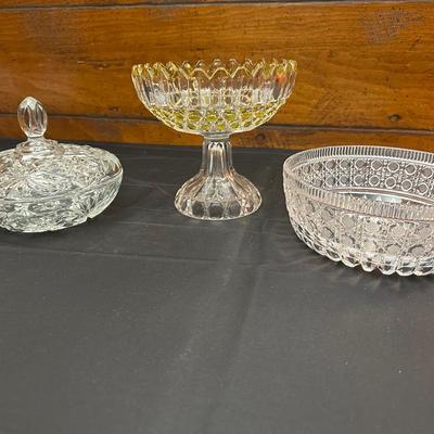 Beautiful Vintage Glass Compote, Candy Dish and Bowl