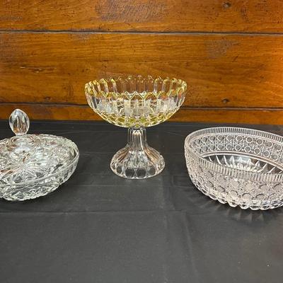Beautiful Vintage Glass Compote, Candy Dish and Bowl