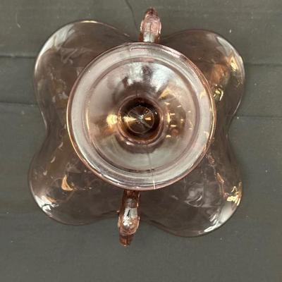 Vintage Pink & Green Colored Candy Dishes