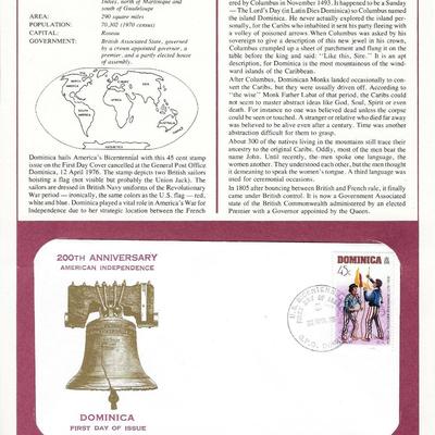Dominica - International Tributes to America's Bicentennial FDC