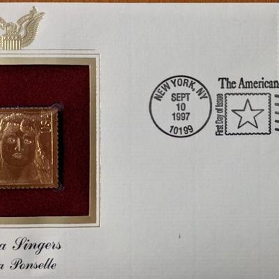 Opera Singers Rosa Ponselle Gold Stamp Replica First Day Cover