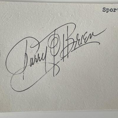 Olympic athlete Parry O'Brien autograph note