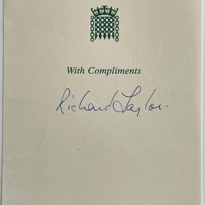 Member of Parliament Richard Lalor signed note