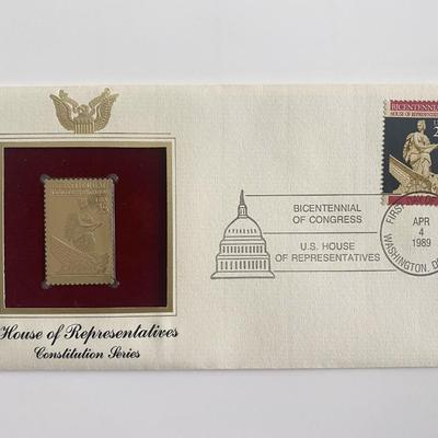 House of Representatives Constitution Series Gold Stamp Replica First Day Cover
