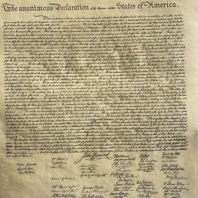 Declaration of Independence replica document