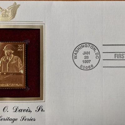 Black Heritage Series Benjamin O. Davis, Jr. Gold Stamp Replica First Day Cover