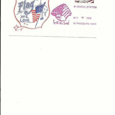 Hopwood, PA - Memorial Station - First Day Cover - 1996