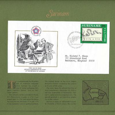 Surinam - American Bicentennial Commemorative FDC