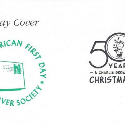 American First Day Cover Society - A Charlie Brown Christmas 50 Years Celebration FDC