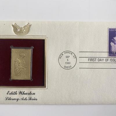 Edith Wharton Literary Arts Series Gold Stamp Replica First Day Cover