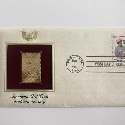 American Red Cross 100th Anniversary Gold Stamp Replica First Day Cover