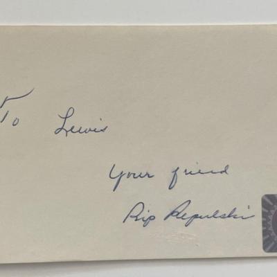 MLB Rip Repulski autographed note